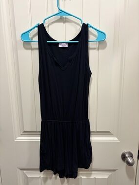 Pink Lily Black Sleeveless Romper